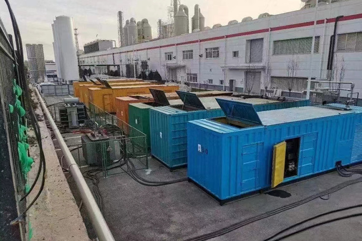 七坊镇发电机租赁施工现场